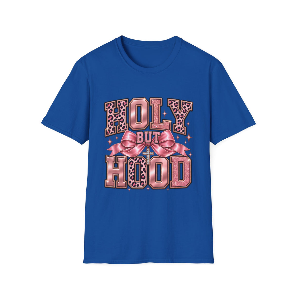 Holy But Hood T-Shirt — Pink Leopard Ribbon Graphic Tee