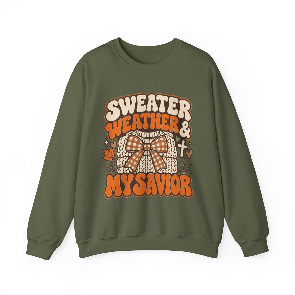Sweater Weather & My Savior Sweatshirt — Cozy Fall Christian Crewneck