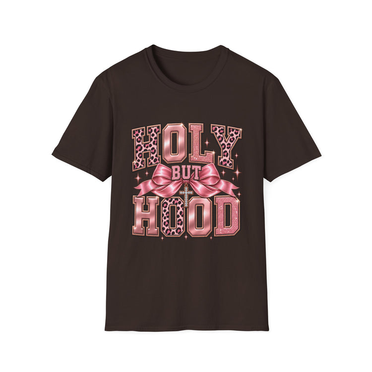 Holy But Hood T-Shirt — Pink Leopard Ribbon Graphic Tee