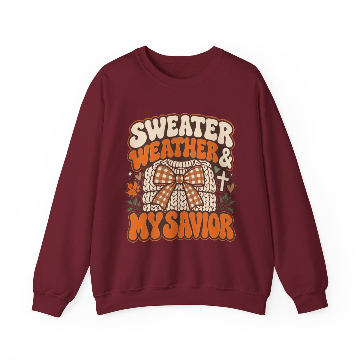 Sweater Weather & My Savior Sweatshirt — Cozy Fall Christian Crewneck