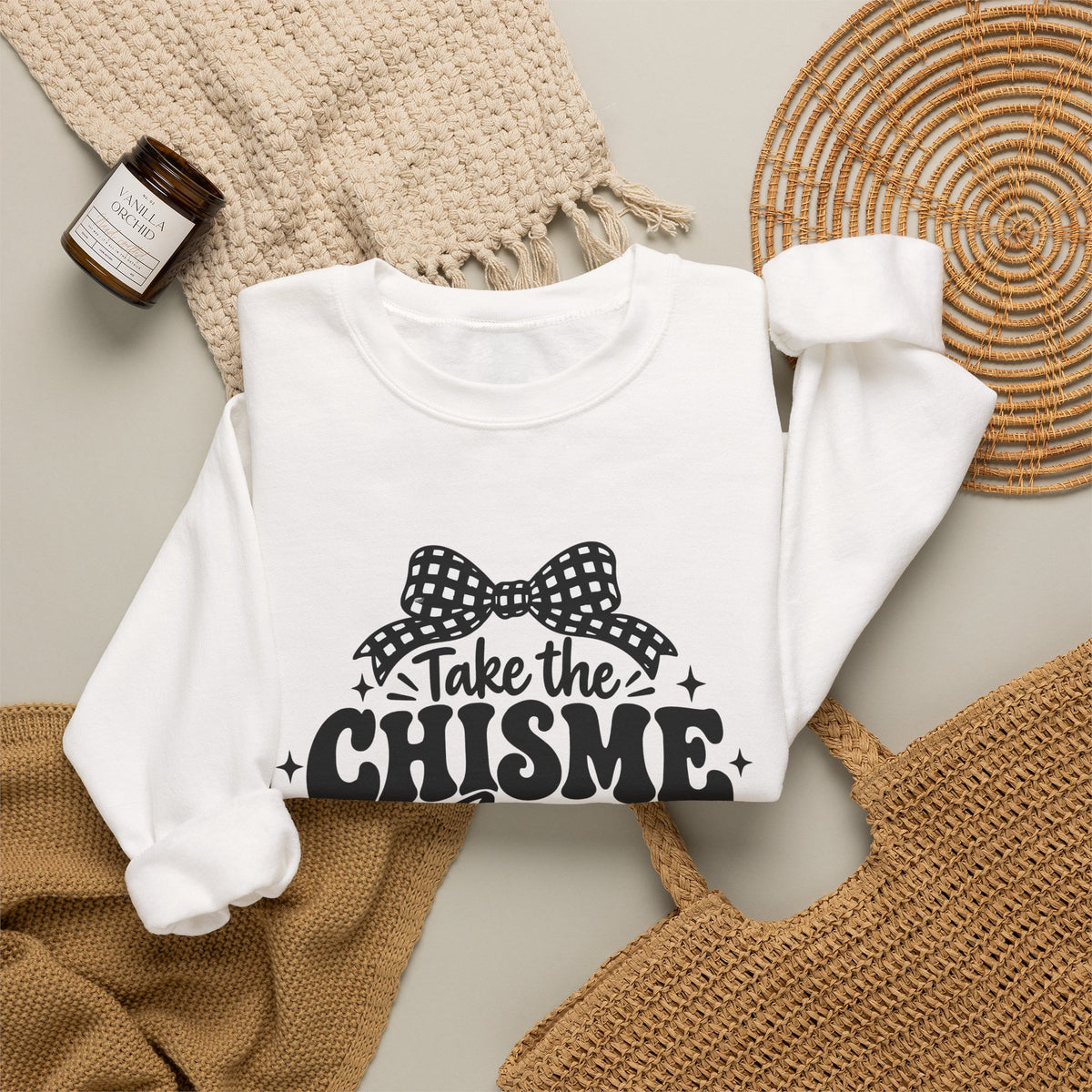 Christian Crewneck Sweatshirt - "Take the Chisme to Jesus, Not the Group Chat"